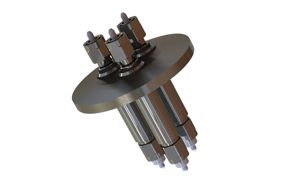 CF and KF vacuum polarization maintaining fiber optic feedthrough with adapter interface